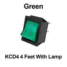 4 핀 6PIN 16A ON/OFF 검정색 LED 보트 빛 버튼 인감 빨간색 조명 스위치 자동차 방수 220V 로커, KCD44 green