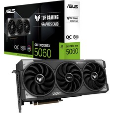ASUS TUF 게이밍 지포스 RTX 5060 OC 에디션 8GB GDDR7 그래픽 카드Nvidia GeForce RTX5060 DLSS 4 325 슬롯 디자인 PCIe 50 3X