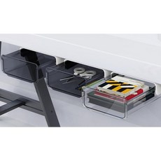 사무실 부착식 소품정리 언더서랍 투명블랙 책상수납장 공부방책상서랍장, 투명블랙 대형