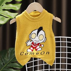 兒童針織 卡通圖案坎肩 男女寶寶童裝
