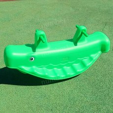 목마시소 말모양 놀이기구 어린이 유치원 플라스틱 흔들 시소 흔들목마, 1개, m. 웨일 그린