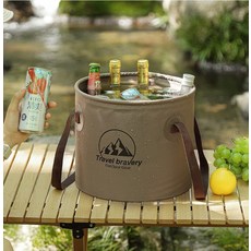 하이퍼플래닛 캠핑용 접이식 버킷 20L, 브라운, 1단, 1개