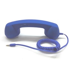 레트로 수화기 핸드셋 마이크조절 전화기, 진파랑 버튼 포함