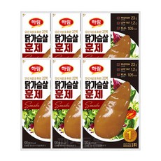 하림 닭가슴살 훈제, 6개, 100g