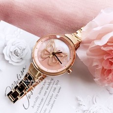 RELAX TIME 3D立體浮雕蝴蝶手環腕錶 RT-95-2 嫩粉面 情人節禮物首選