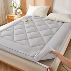 아우리넥스 통세탁 사계절 푹신하고 두꺼운 침대 토퍼, 그레이