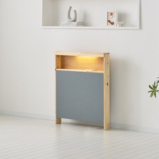 아이앤 루벨린 삼나무 높은 선반 LED 침대 헤드 멀티싱글, 그레이, 그레이