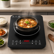 THEKU 인덕션 1구 휴대용 가정용 1인용 식탁 초경량 초슬림 2000W 고화력 전기레인지, 일반형, YL-20K132