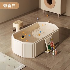 免安裝 加長折疊泡澡桶 澡盆 浴缸 儲水桶, 1個, 兒童泡澡神器郁香白75X45X25cm