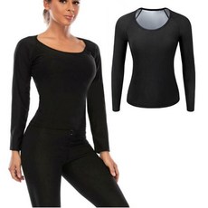 여자땀복세트 내부 코팅 쫀쫀한 스판핏 운동 필수품 땀복 상의 긴팔