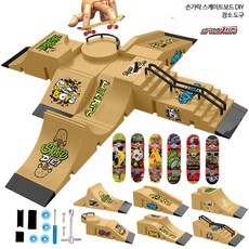 이동식 양면 자석화이트보드 미니 보드판 슬림 스탠드형 가정용 사무실 학원용 메시지 칠판, 1개, 나무색 A+B+C+D+E+F 스케이트보드 6개