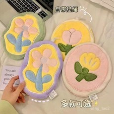 可愛花花擦手巾 可掛式 強吸水速乾 不掉毛 家用洗手間抹布, 1個, 花花系列【紫色雛菊】,擦手巾