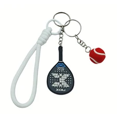 쿠쿠스토어 Nox 키체인 미니 테니스 라켓 공 모양 다채로운 스트랩 완벽한 크리스마스 및 생일 선물 소년, 02 Nox keychain ball R