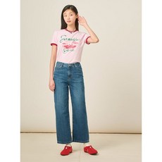 매장정품 빈폴 BEANPOLE LADIES 캣브러쉬 스트레이트 데님 팬츠 - 블루 250225