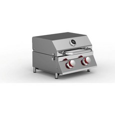 GasOne 휴대용 프로판 그릴 - 16인치 스테인리스 스틸 테이블탑 제어 및 내장 온도계가 있는 가스 넓은 조리 공간 야외 캠핑 여행 알뷔에 이상적