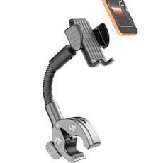 Charchendo Aluminum Gooseneck Phone Holder for Exercise Bike & Treadmill No-Shake Stable Mount wi, 01 Orange 1pc