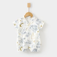 HYLSS 連體衣寶寶夏款爬服短袖哈衣兒童夏季空調服新生兒