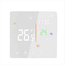WIFI가 없는 내장형 온도 조절기 3A 온수기/벽걸이 형 보일러 범용 스마트 타이밍 터치 스크린 제어 B, 하얀색