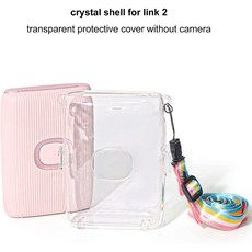 富士 instax mini link2 專用透明保護殼, 1個, 透明水晶殼（附彩繩）