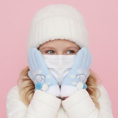 산리오 시나모롤 니트장갑 어린이 유아 아동 키즈 여아 털 손가락 오지 겨울 니트 탁텔 극세사 수면 장갑