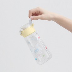 MOZ 스웨덴 원터치 트라이탄 키즈 보틀 물병, 1개, 620ml, 허니옐로우