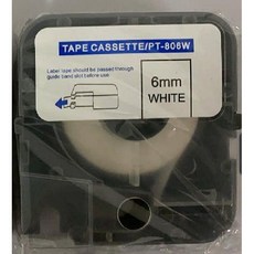 카트리지 넘버링기 리본 블랙 P800 먹지 PTR80B 라벨링, 5+1스티커 PT-806W 화이트6mm