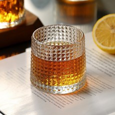 Skyciky 위스키 온더락잔 양주잔 크리스탈 글라스 보석무늬 고급 잔, 1개