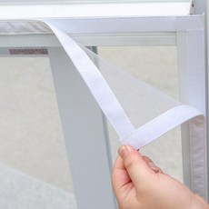창문 주름 방충망 모기장 메시 접착, 맞춤형 더블 실 화이트메시화이트엣지, 1개