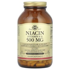솔가 니아신 (비타민 B3) 500 mg 베지터블 캡슐, 250정, 1개