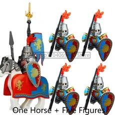 중세 병사 피규어 블록 울프 나이트 로마 황금 말 액세서리 소년 장난감 선물 N07, 14 N1003VP115B1-81-2