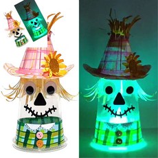 오땨 가을 만들기 LED 허수아비 전자양초 전자촛불 촛대만들기