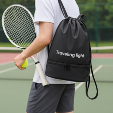 위링프 라켓가방 백팩 테니스라켓가방 숄더백 배드민턴, 블랙, 1개
