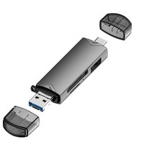 USB3.0多功能六合一OTG讀卡器 Type-C讀卡機 TF卡 SD卡手機讀卡機, 深灰, 1個, D398