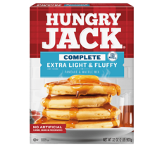 헝그리잭 컴플리트 엑스트라 라이트 플러피 팬케이크 & 와플 믹스, 3개, 907g