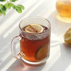 플리츠 DP 글라스 머그컵, 투명, 4개