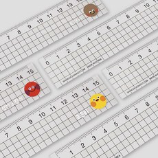 디자인아지트 네임 투명자 15cm 컬러팝 필기구 학생선물, 그린, 한글15