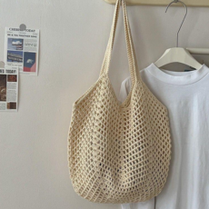 컬러인베리 니트 숄더 에코백