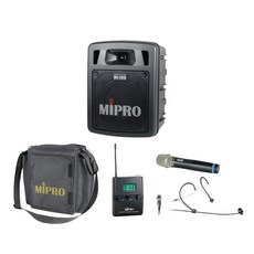 MIPRO MA-300D 雙頻道 迷你無線擴音機, 無分色(含收納包), 1箱, 配1支手持+1組耳掛麥克風