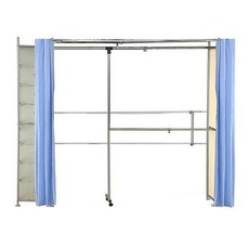 巴塞隆納AH-18頂天伸縮衣櫥(附八層櫃)第五代豪華型防塵伸縮衣櫥，頂天立地設計，多層收納，免釘安裝, 氣質粉