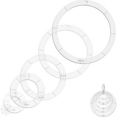 퀼팅 템플릿 신도주즈 6개 원형 아크릴 세트 1/2/3/4/5/6인치 지름 재봉 스텐실 바인더 힌지 링 포함 패치워크 DIY 공예 스크랩북 홈 데코레이션, 퀼팅 템플릿 신도주즈 6개 원형 아크릴 세트 1/2/3