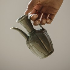 耀州窯 蓮花陶瓷酒壺 分酒器, 越窯-梅子青-仿宋觀音執壺,301-400ml, 1個, 301-400ml