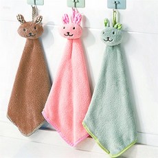 올마켓 미니 수건 어린이집 고리수건 핸드타올 2토끼주방타올-핑크