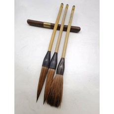 文芳牌 狼毫中鬥筆 3支打包 純動物毛 硬毫兼毫 牛角筆鬥筆頂 手工刻字, 1個, 參考詳情頁