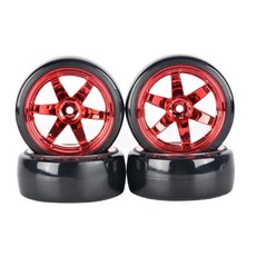 부드러운 드리프트 타이어 어댑터 1/10 RC 모델 자동차 차량 액세서리 사쿠라 D5 YOKOMO 63x26mm 12mm 4 개, B-Red