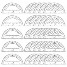 116762 30피스 투명 플라스틱 학생 수학 각도기 15.2cm(6인치) 길이 180도 각도 측정용