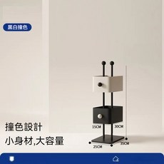 多巴胺彩色書架 現代簡約 兒童書架 四層櫃 落地書架, 黑白撞色