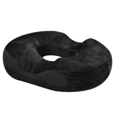 人體工學記憶棉坐墊腰靠，透氣，減壓，適用辦公室久坐、汽車座椅、痔瘡、尾椎骨, 灰色水晶法蘭絨面料 s,40*33*7cm