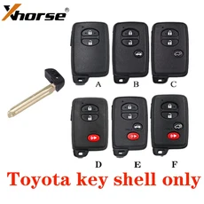 XSTO03EN Xhorse 글로벌 버전 VVDI XM38 토요타 4D 8A 4A 4d-71 칩용 범용 리모트 키 (vvdi 툴로 생성), 01 key shell only2, 04 버튼 6개, 01 China Mainland