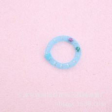 1개 고양이 자가 놀이 장난감 달콤한 도넛 모양 벨 소리 나는 스프링, 스카이 블루