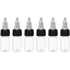메카닉시티 6Pcs 0.3온스10ml 스퀴즈 병 트위스트 캡 뚜껑이 있는 투명 디스펜싱 병 케첩 머스타드 크래프트용 플라스틱 스퀴트 병, 0.3oz(8ML)